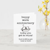 Schattige, Grappig, Werk Jubileum Kaart, Puppy Kaart (Gele Bloem)