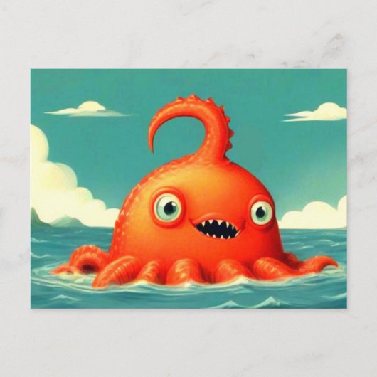 Schattige Grappig Zee Monster Briefkaart (Voorkant)