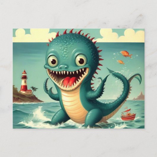Schattige grappig Zee monster Briefkaart (Voorkant)