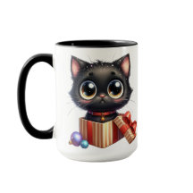 SCHATTIGE & GRAPPIG ZWART KERSTMIS KITTENS & GESCH