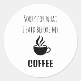 Schattige grappig zwart Typografie koffie sticker