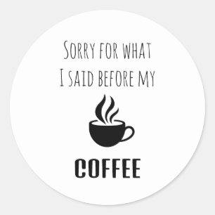 Schattige grappig zwart Typografie koffie sticker