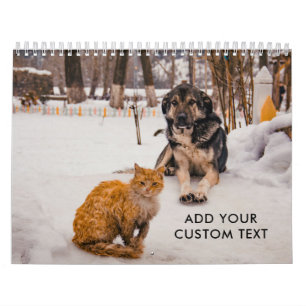 Schattige Grappige Aangepaste Honden- en KatFoto's Kalender