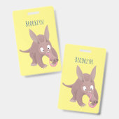 Schattige grappige aardvark cartoon badge (Voor- en achterkant)