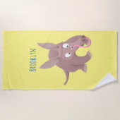 Schattige grappige aardvark cartoon strandlaken (Voorkant)