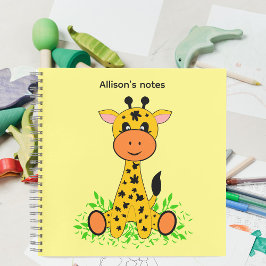 Schattige grappige baby-giraffe voor kinderen notitieboek