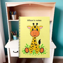 Schattige grappige baby-giraffe voor kinderen  notitieboek