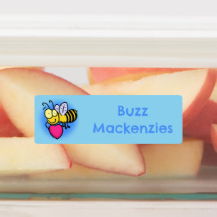 Schattige grappige bij met hart cartoon personalis labels