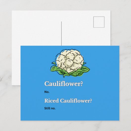 Schattige Grappige Bloemkool  Briefkaart (Voorkant / Achterkant)