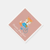 Schattige grappige bosvos. Baby shower van bosdier Servet (Hoek)