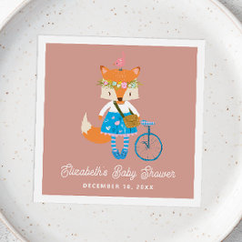 Schattige grappige bosvos. Baby shower van bosdier Servet