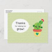 Schattige Grappige Cactus Bedankt dat je me hebt g Briefkaart (Voorkant / Achterkant)