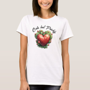 Schattige Grappige Cactus Hart Valentijnsdag T-shirt