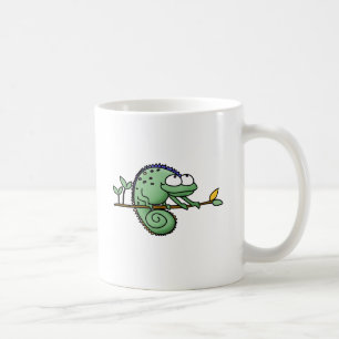 Schattige Grappige Cartoon Kameleon Groene Hagedis Koffiemok