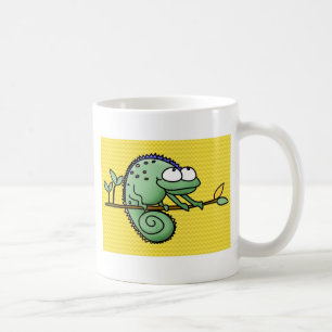 Schattige Grappige Cartoon Kameleon Groene Hagedis Koffiemok