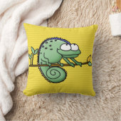 Schattige Grappige Cartoon Kameleon Groene Hagedis Kussen (Deken)
