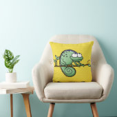 Schattige Grappige Cartoon Kameleon Groene Hagedis Kussen (Stoel)