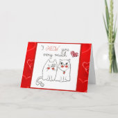 Schattige Grappige Cartoon Kat Liefde Kaart (Voorkant)