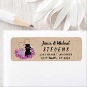 Schattige grappige cartoon kattekoppel etiket (Insitu)