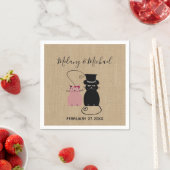 Schattige grappige cartoon katten in love jute servet (Insitu)