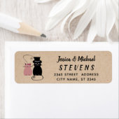 Schattige grappige cartoon katten uit liefde etiket (Insitu)