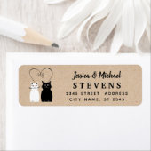 Schattige grappige cartoon katten uit liefde etiket (Insitu)