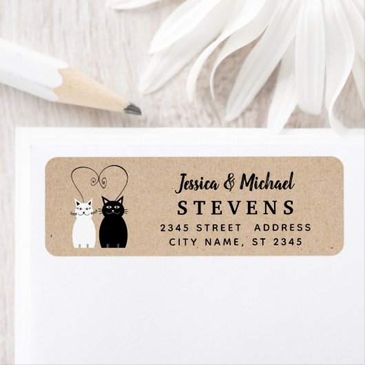 Schattige grappige cartoon katten uit liefde etiket (Insitu)