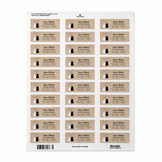 Schattige grappige cartoon katten uit liefde etiket (Full Sheet)