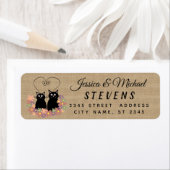 Schattige grappige cartoons kattenkoppel schoot op etiket (Insitu)