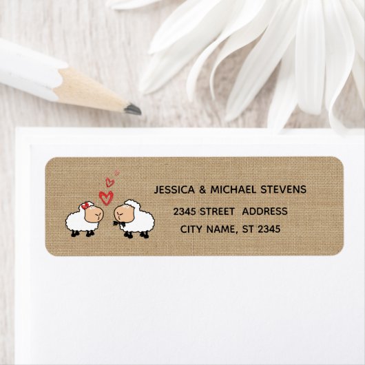 Schattige grappige cartoons schaap uit liefde begr etiket (Insitu)