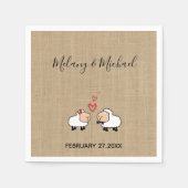 Schattige grappige cartoons schaap uit liefde begr servetten (Voorkant)