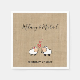 Schattige grappige cartoons schaap uit liefde begr servetten