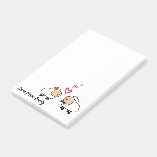 Schattige grappige cartoons uit liefde post-it® notes (Schuin)