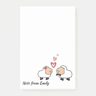 Schattige grappige cartoons uit liefde post-it® notes