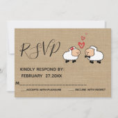 Schattige grappige cartoons uit liefde RSPV Kaart (Voorkant)