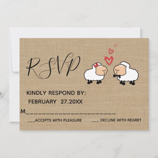 Schattige grappige cartoons uit liefde RSPV Kaart (Voorkant)