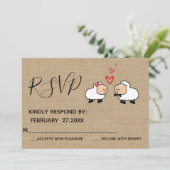 Schattige grappige cartoons uit liefde RSPV Kaart (Staand voorkant)