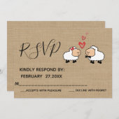 Schattige grappige cartoons uit liefde RSPV Kaart (Voorkant / Achterkant)