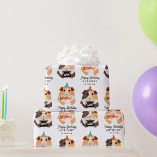 Schattige Grappige Cavia Huisdier Kinderen Verjaar Cadeaupapier