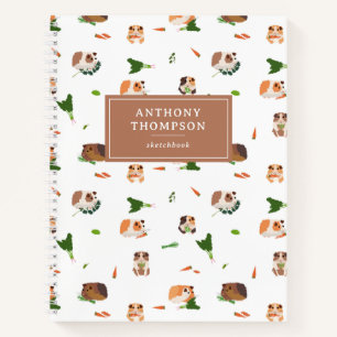 Schattige Grappige Cavia Huisdier Patroon Schetsbo Notitieboek