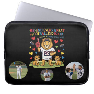 Schattige Grappige Citaten Leeuw Voetbal Vader Fot Laptop Sleeve