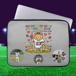 Schattige Grappige Citaten Leeuw Voetbal Vader Fot Laptop Sleeve