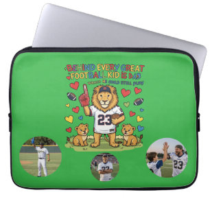Schattige Grappige Citaten Leeuw Voetbal Vader Fot Laptop Sleeve