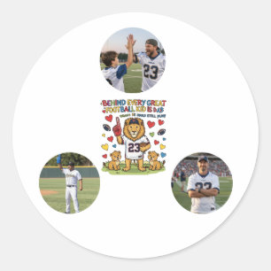 Schattige Grappige Citaten Leeuw Voetbal Vader Fot Ronde Sticker
