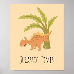 Schattige Grappige Dinosaur Dino Pies Jurassic Var Poster