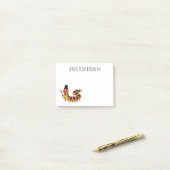 Schattige grappige duizendpoot cartoonillustratie post-it® notes (Op bureau)