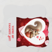 Schattige grappige eekhoorn Valentijnsdag Feestdagenkaart (Voorkant / Achterkant)