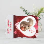 Schattige grappige eekhoorn Valentijnsdag Feestdagenkaart (Staand voorkant)
