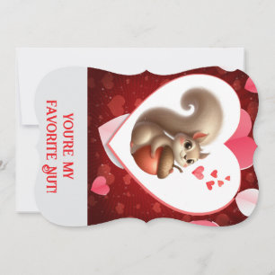 Schattige grappige eekhoorn Valentijnsdag Feestdagenkaart