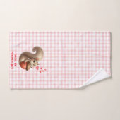 Schattige grappige eekhoorn Valentijnsdag Handdoek (Handdoek)